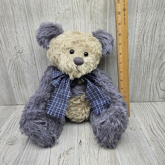 Ashton-Drake Galleries Pamela Wooley Theo Teddy Bear #0768 2000 Plaid Bow‎ Blue - Picture 6 of 10